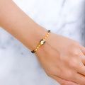 Shimmering Floral Meenakari 22k Gold Bracelet