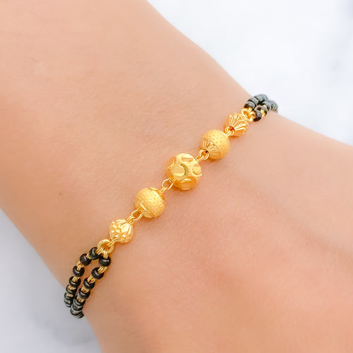 Unique Orb 22k Gold Two-Chain Bracelet