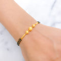 Chic Dotted Bead 22k Gold Bracelet