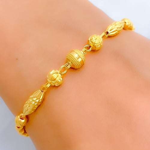 22k-gold-Elegant Classic Orb Bracelet  