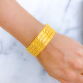 Fancy Floral Mesh 22k Gold Bangles