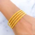 Slender Beaded 22k Gold Bangles