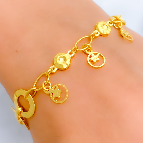 22k-gold-interlinked-star-charm-bracelet