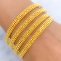 Flower Accented 22k Gold Bangles