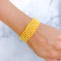 Flower Accented 22k Gold Bangles