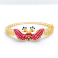 Grand Peacock CZ Bangle 22k Gold Bracelet