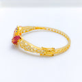 Grand Peacock CZ Bangle 22k Gold Bracelet