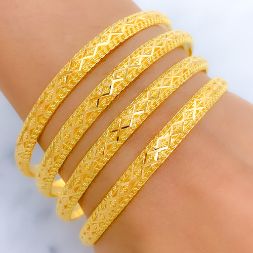 Chic Reflective 22k Gold Bangles