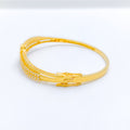 Delicate Flowing CZ Bangle 22K Gold Bracelet