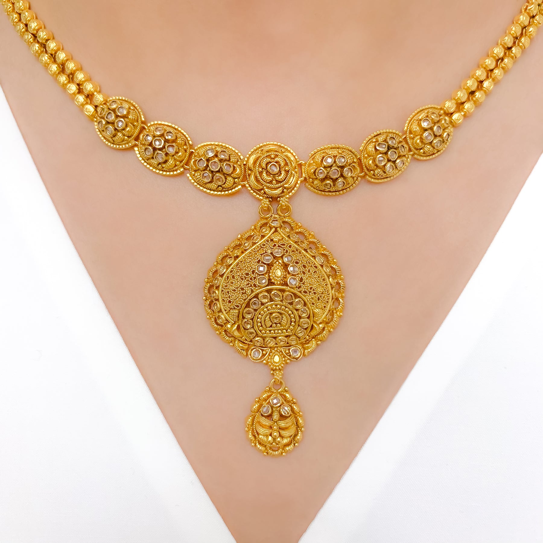 Medium Gold Set Sophisticated Antique Gold Set – Andaaz Jewelers
