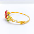 Royal Fanned Peacock Bangle 22k Gold Bracelet