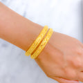 Stylish Reflective 22k Gold Bangle Pair