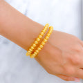 Classic Beaded 22k Gold Bangle Pair