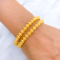 Classic Beaded 22k Gold Bangle Pair