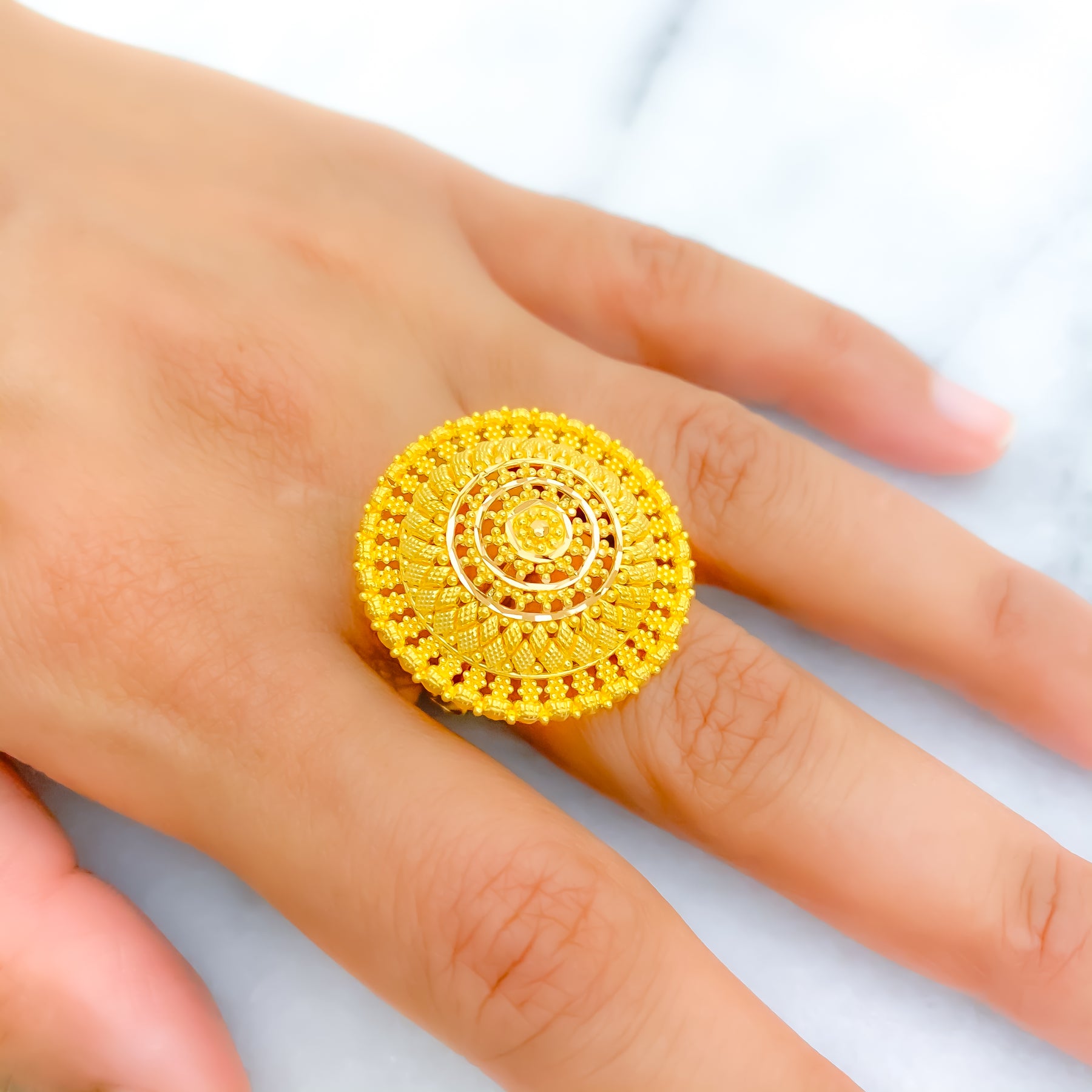 Bold Royal 22k Gold Statement Ring – Andaaz Jewelers
