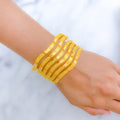 Chic Netted Wave 22k Gold Bangles