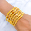 Chic Netted Wave 22k Gold Bangles