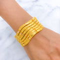 Chic Netted Wave 22k Gold Bangles