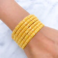 Contemporary Dual Finish 22k Gold Bangles