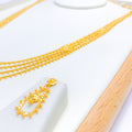 Elegant Beaded Four Lara 22k Gold Set