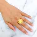 21k-gold-Dressy Netted Flower Ring 