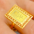 21k-gold-Reflective Geometric Flower Ring 