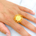 21k-gold-Blooming Open Flower Ring 
