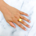21k-gold-Traditional Shiny Oval Ring 