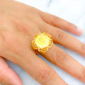 21k-gold-Bold Radiant Flower Ring 