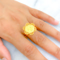 21k-gold-Delightful Gold Flower Ring 
