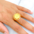 21k-gold-Distinct Engraved Ritzy Ring 