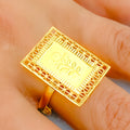 21k-gold-Fashionable Draped Rectangle Ring 