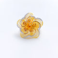 Artistic Spiral 22k Gold Petal Ring