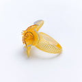 Artistic Spiral 22k Gold Petal Ring