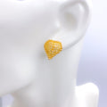 Lush Heart Top 22k Gold Earrings