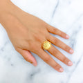 21k-gold-Versatile Bold Flower Ring 