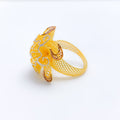 Intricate Netted 22k Gold Flower Ring