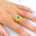 Bold Triple Striped CZ Ring