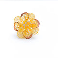 Vibrant Luscious 22k Gold Flower Ring