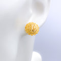 Ornate Beaded Top 22k Gold Earrings
