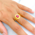 Reflective Blush Floral CZ Ring