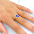 Majestic Deep Blue CZ Ring