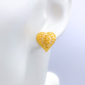 Elevated Heart 22k Gold Earrings