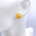 Decorative Dome 22k Gold Earrings