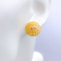 Festive Round Top 22k Gold Earrings