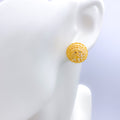 Festive Round Top 22k Gold Earrings