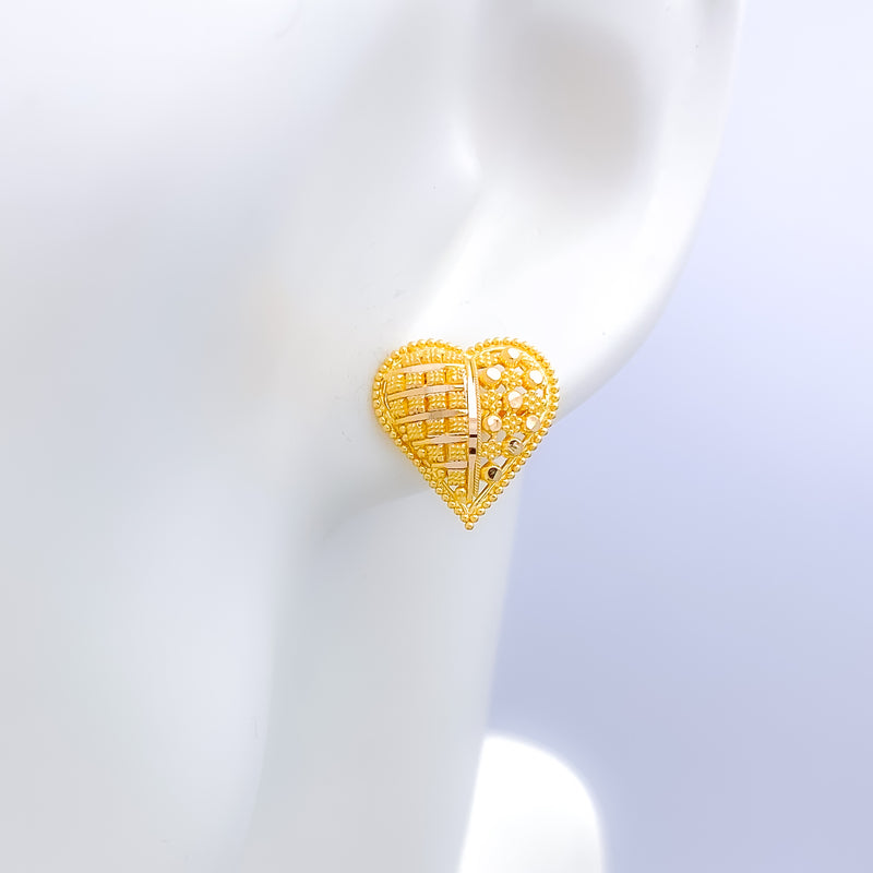 Adorned Heart 22k Gold Earrings