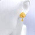 Fancy Pear Drop 22k Gold Earrings