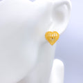 Fancy Heart Top 22k Gold Earrings