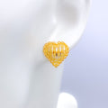 Fancy Heart Top 22k Gold Earrings